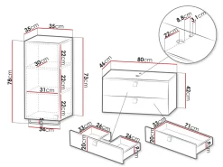 Badeværelsessæt Panium I (Hvid)