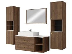 Badeværelsessæt Salus III (Valnød + Hvid marmor)