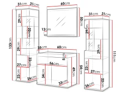 Badeværelsessæt Sarasota 194 (Grafit)