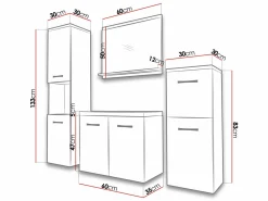 Badeværelsessæt Sarasota 108 (Lefkas eg)