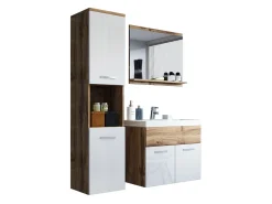 Badeværelsessæt Sarasota 122 (Wotan eg + Glansfuld hvid)