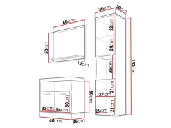Badeværelsessæt Sarasota 122 (Wotan eg + Glansfuld hvid)