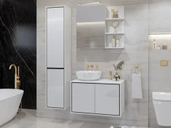 Badeværelsessæt Tecavu 105 (Glansfuld hvid + Hvid)