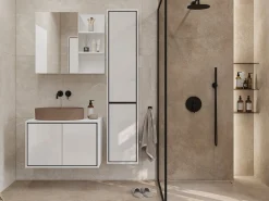 Badeværelsessæt Tecavu 105 (Glansfuld hvid + Hvid)