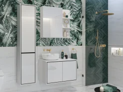 Badeværelsessæt Tecavu 105 (Glansfuld hvid + Hvid)