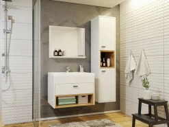 Badeværelsessæt Velum I (Hvid + Artisan eg)