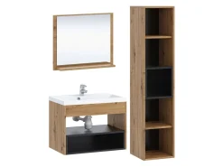 Badeværelsessæt Velum I (Hvid + Artisan eg)