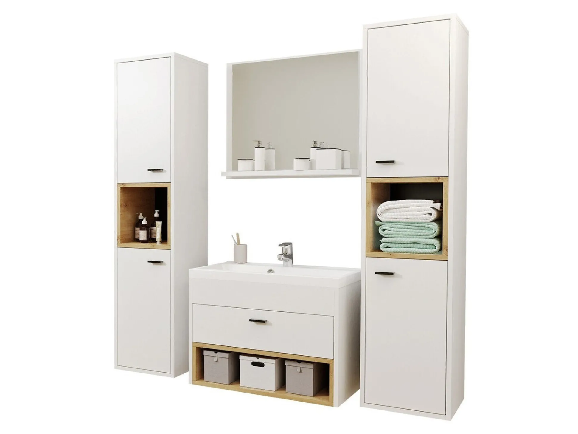 Badeværelsessæt Velum II (Hvid + Artisan eg)