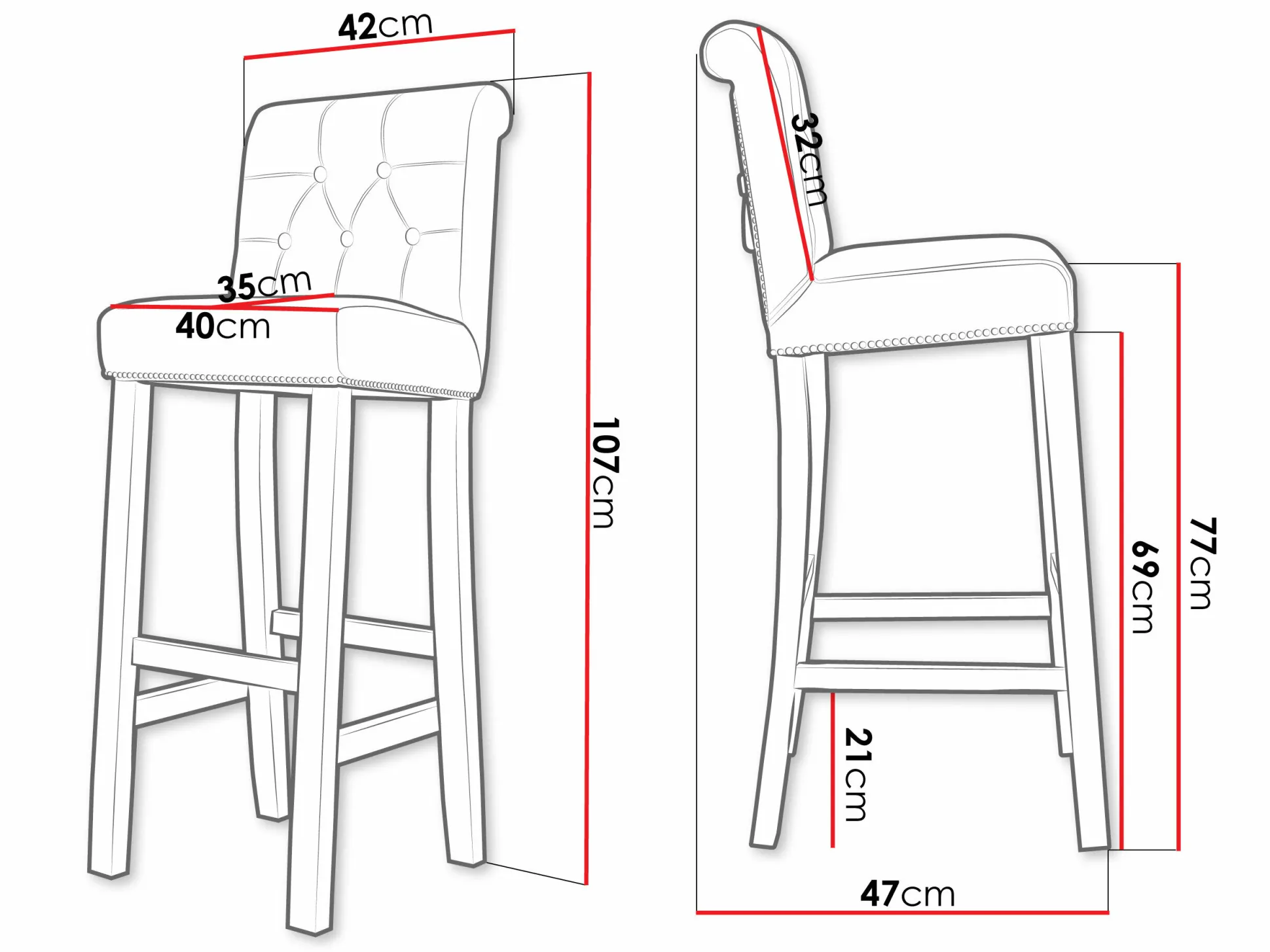 Barstol Jackson 100 (Sort + Magic Velvet 2217)