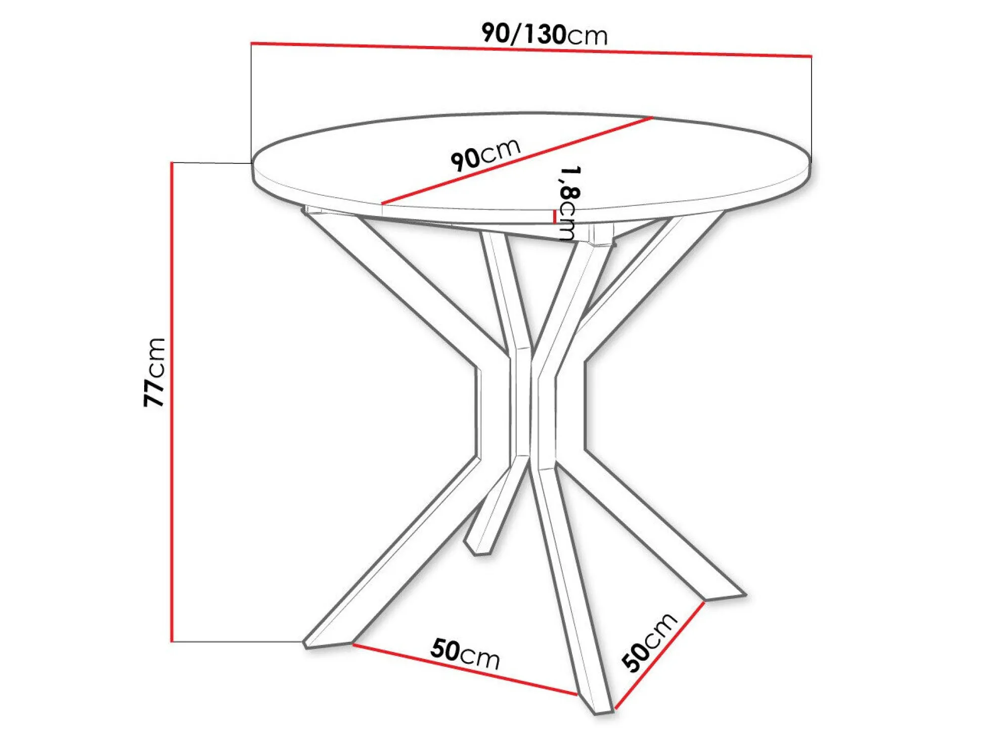 Bord Edmond 111 (Hvid + Sort)