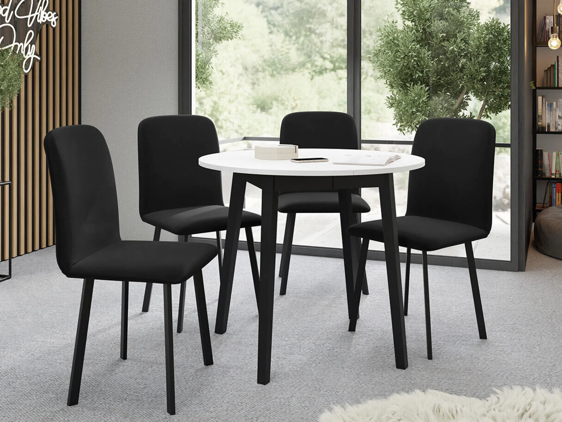 Bord Edmond 112 (Hvid + Sort)