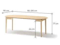 Bord Fresno 180 (Lys eg)