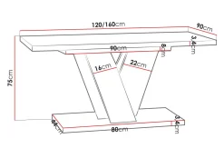 Bord Goodyear 125 (Artisan eg + Sort)