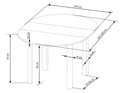 Bord Houston 961 (Artisan eg + Sort)