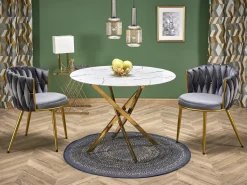 Bord Houston 1538 (Gylden + Hvid marmor)