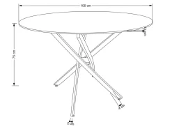 Bord Houston 1538 (Gylden + Hvid marmor)