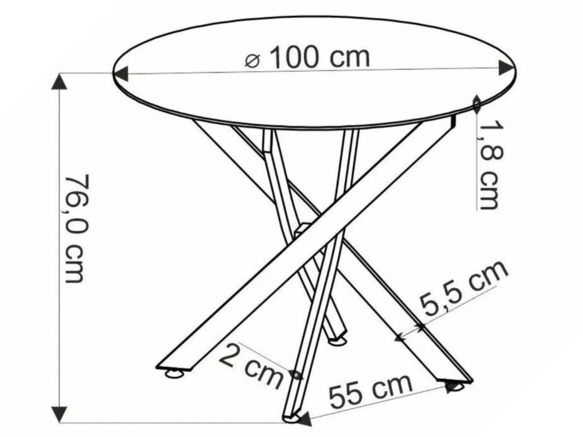 Bord Houston 1788 (Gylden eg)