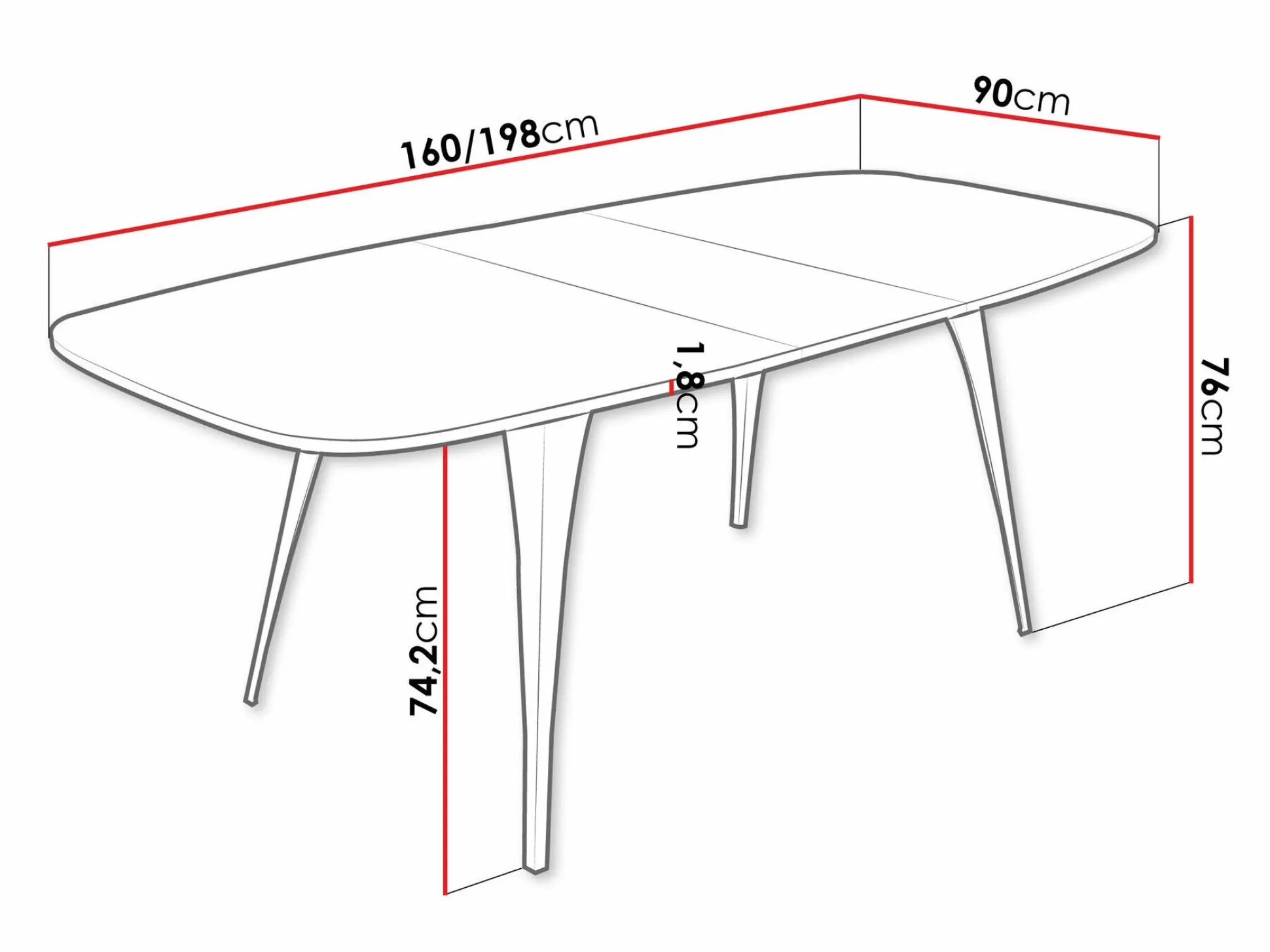 Bord Oswego 131 (Craft gylden eg)