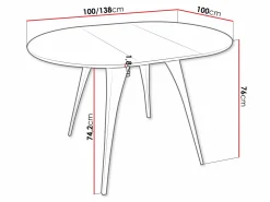 Bord Oswego 132 (Craft gylden eg)
