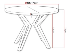 Bord Oswego 111 (Craft gylden eg + Sort)