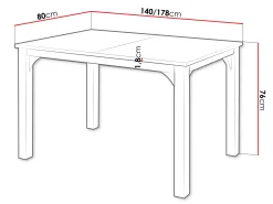 Bord Oswego 136 (Craft gylden eg + Sort)