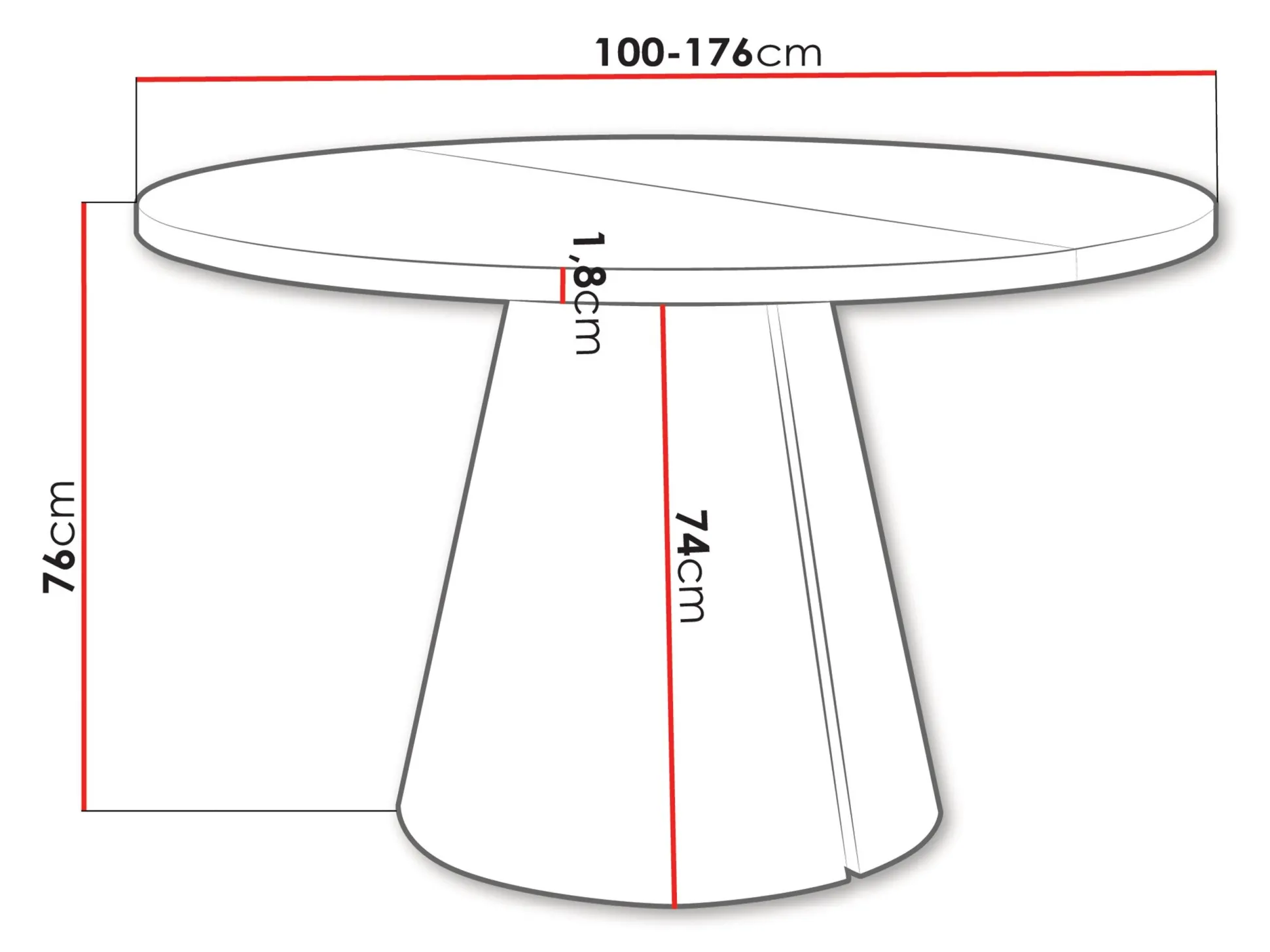 Bord Oswego 166 (Egetræ)