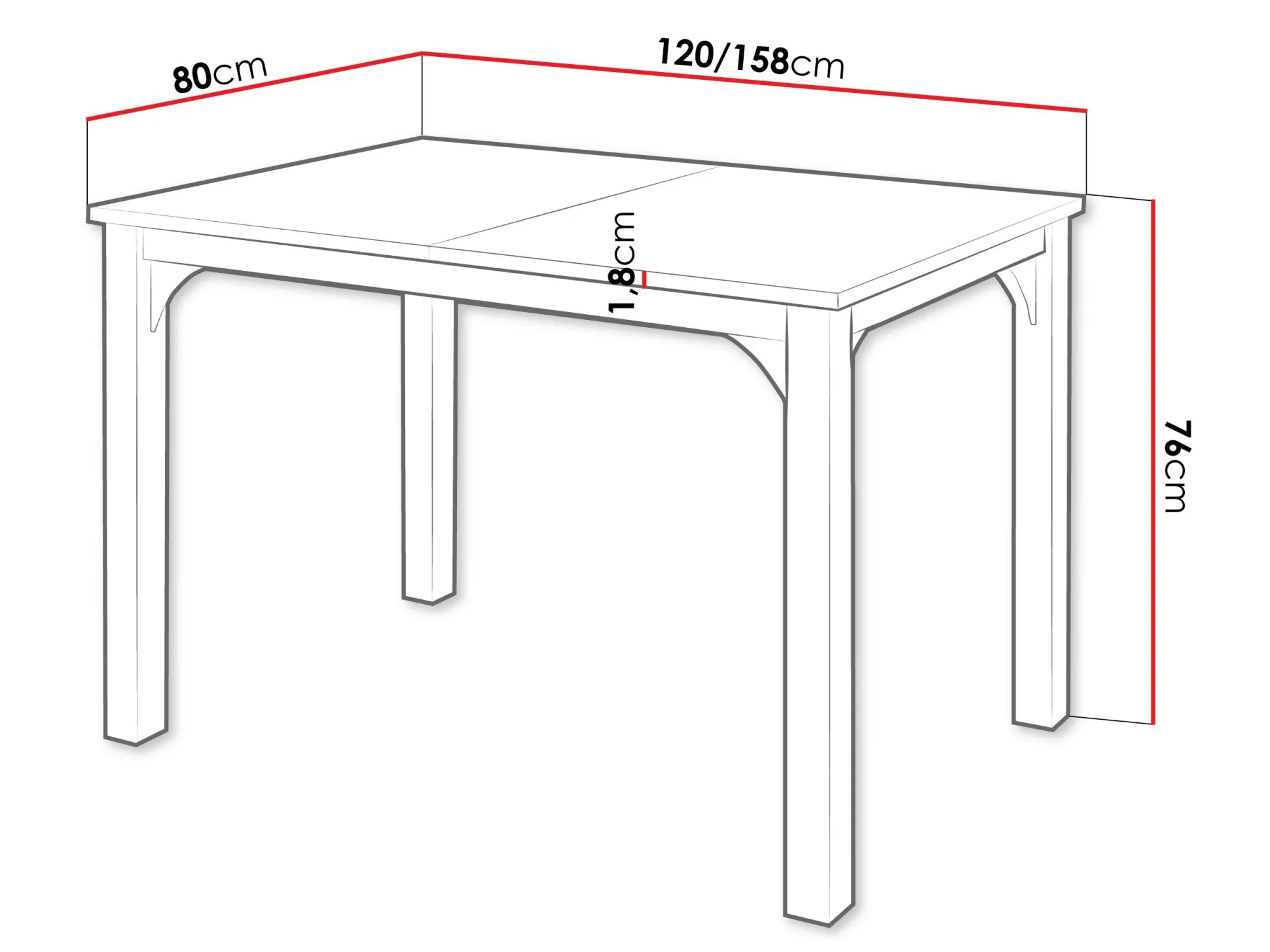 Bord Oswego 135 (Grafit + Sort)