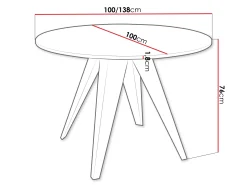 Bord Oswego 175 (Hvid)