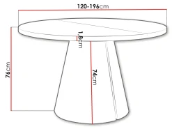 Bord Oswego 168 (Hvid)