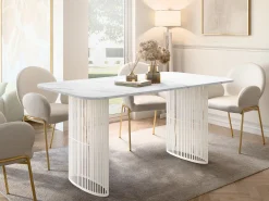 Bord Oswego 164 (Hvid marmor)