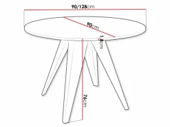 Bord Oswego 114 (Sort + Hvid)