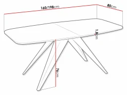 Bord Oswego 115 (Sort + Hvid)