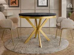 Bord Oswego 155 (Sort marmor + Gylden)