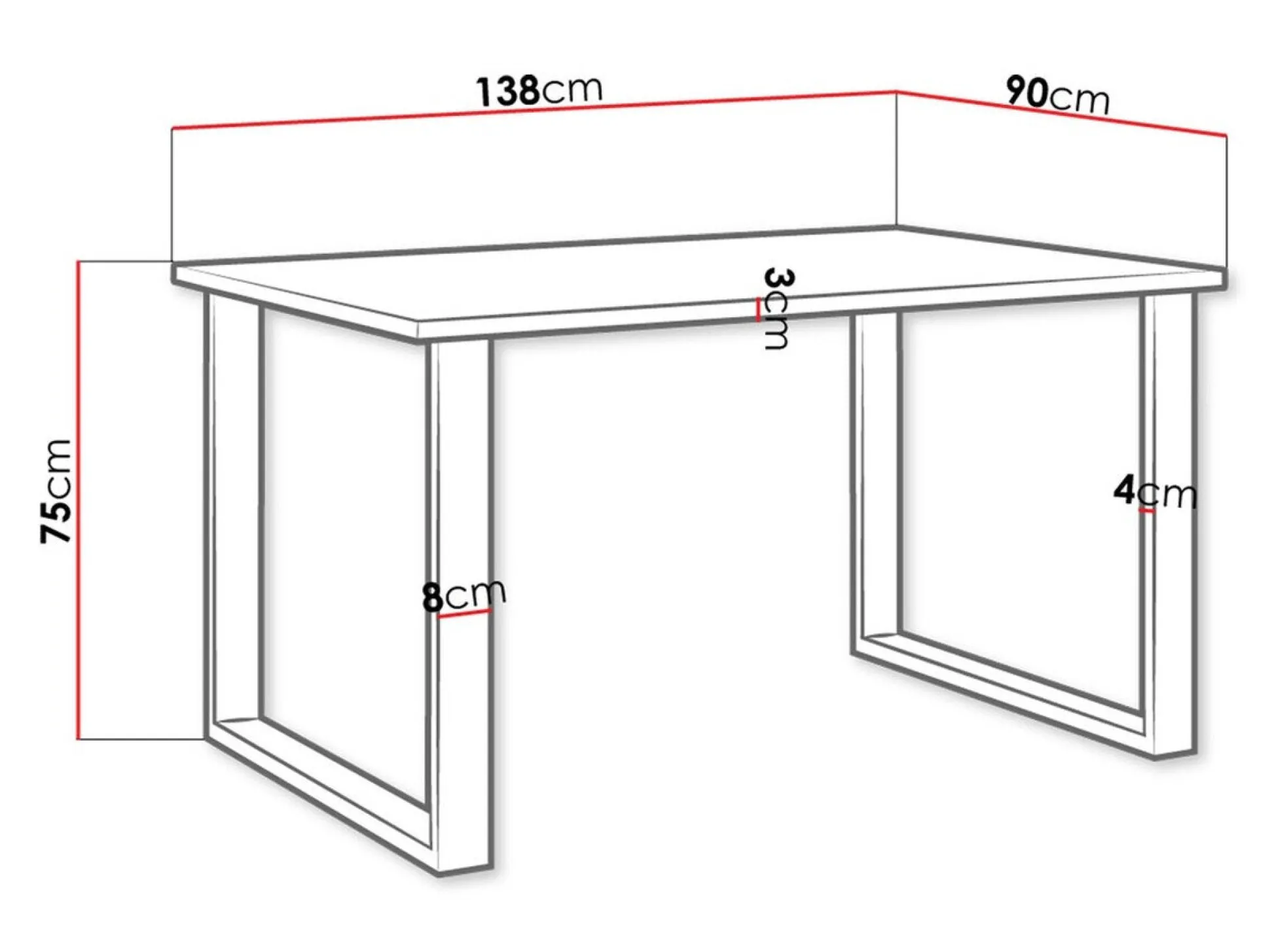 Bord Tucson 137 (Hvid + Sort)