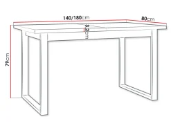 Bord Victorville 353 (Hvid + Sort)