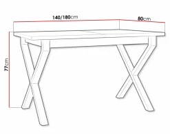 Bord Victorville 300 (Hvid + Sort)