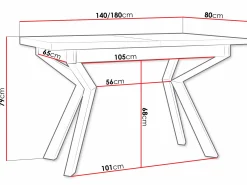 Bord Victorville 328 (Sort + Artisan eg)