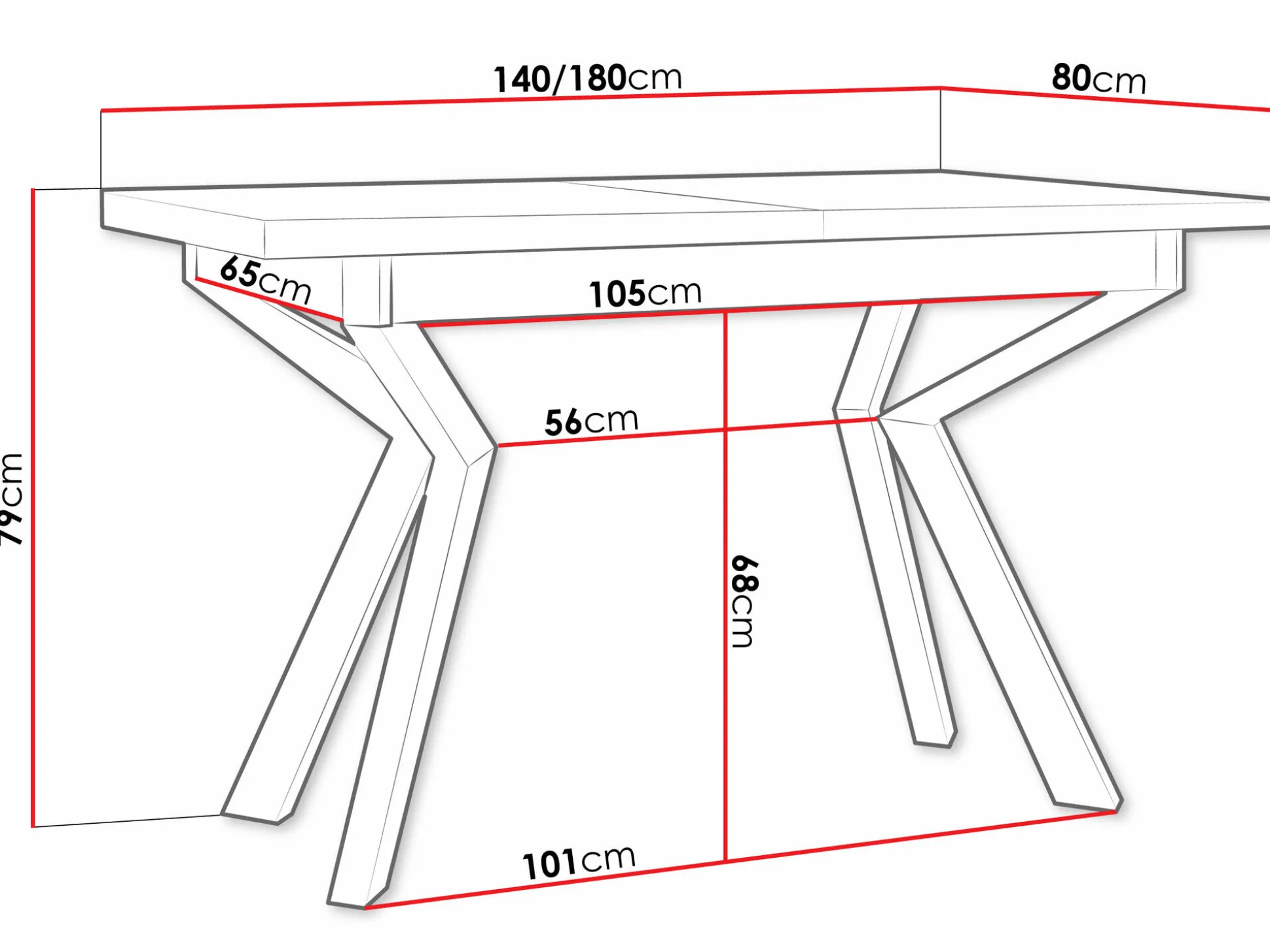 Bord Victorville 328 (Sort + Artisan eg)