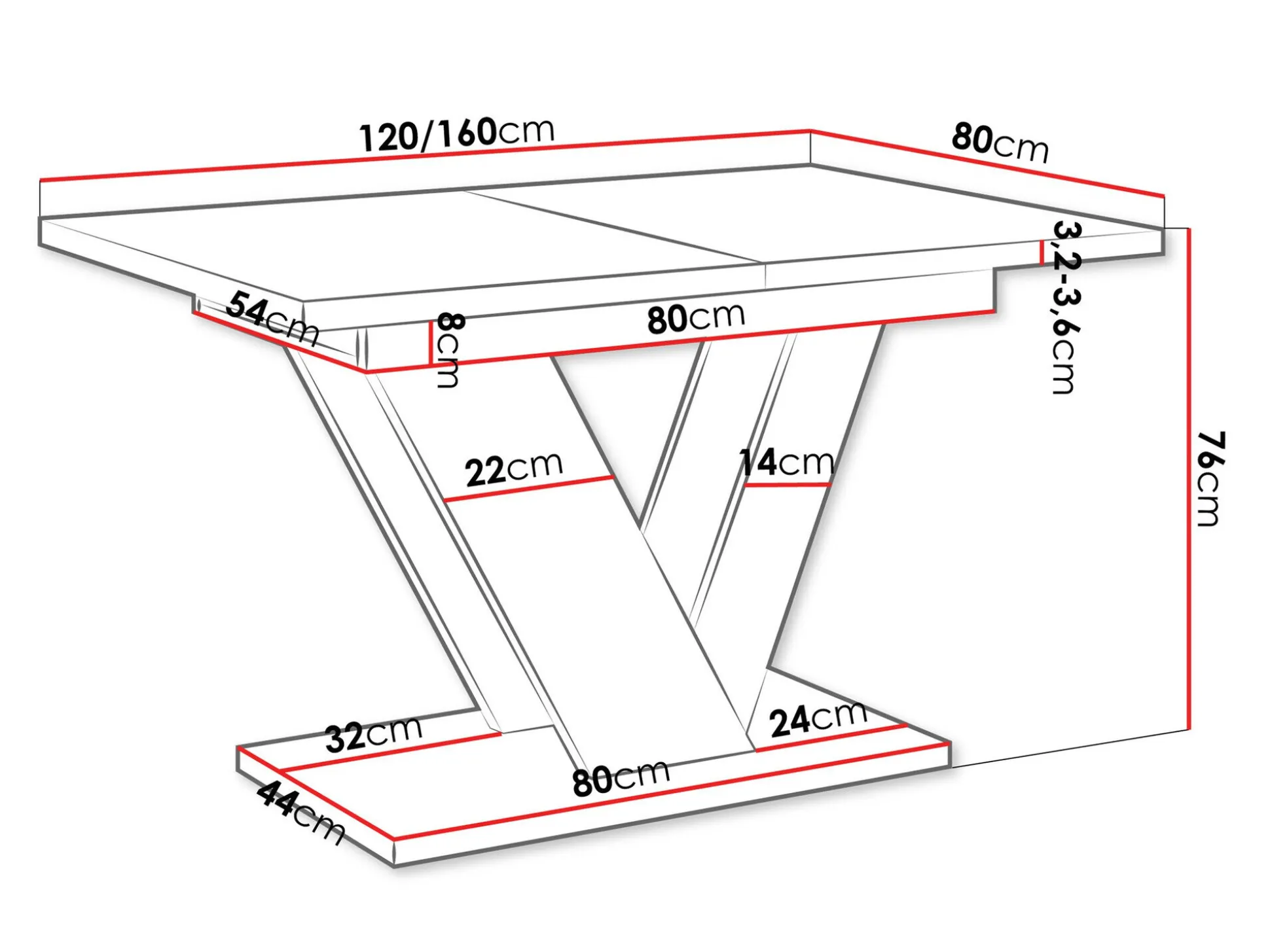 Bord Violium (Sort marmor)