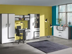 Børneværelsessæt Aviseve 107 (Antracit + Hvid)