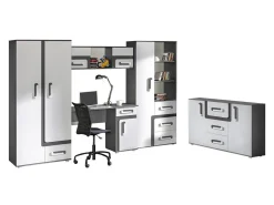 Børneværelsessæt Aviseve 107 (Antracit + Hvid)