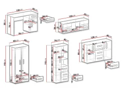 Børneværelsessæt Aviseve 107 (Antracit + Hvid)