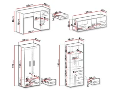 Børneværelsessæt Aviseve 108 (Antracit + Hvid)