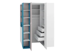 Børneværelsessæt Camteso 115 (Hvid + Egetræ + Turkis)