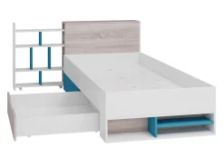 Børneværelsessæt Camteso 115 (Hvid + Egetræ + Turkis)