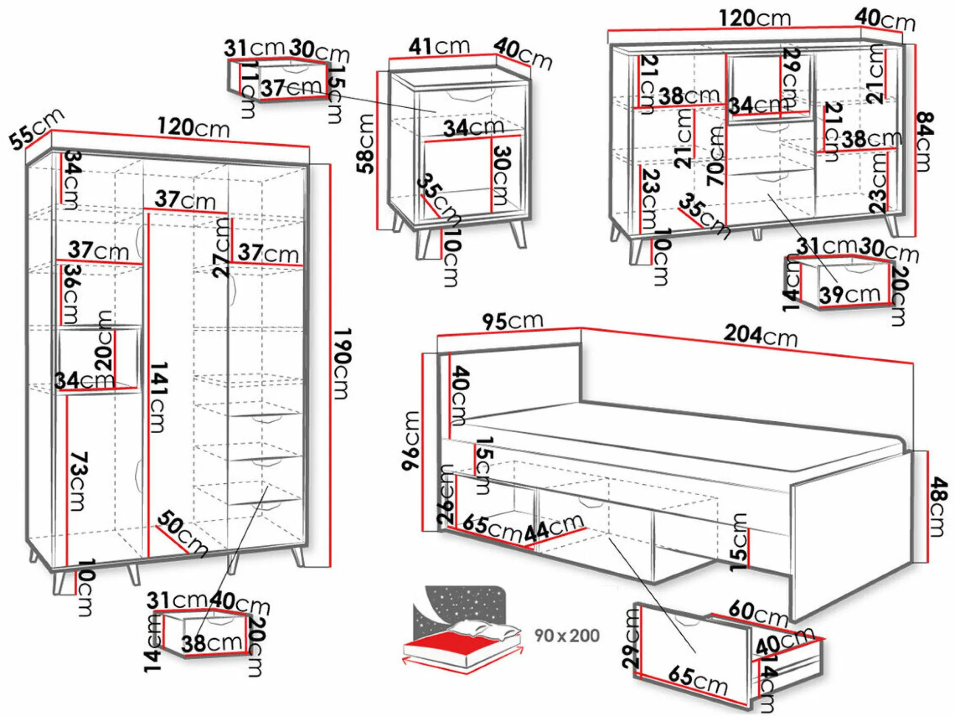 Børneværelsessæt Domvera 116