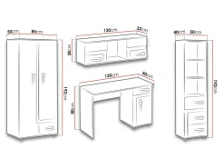 Børneværelsessæt Levtala 120 (Antracit + Hvid + Lyserød)