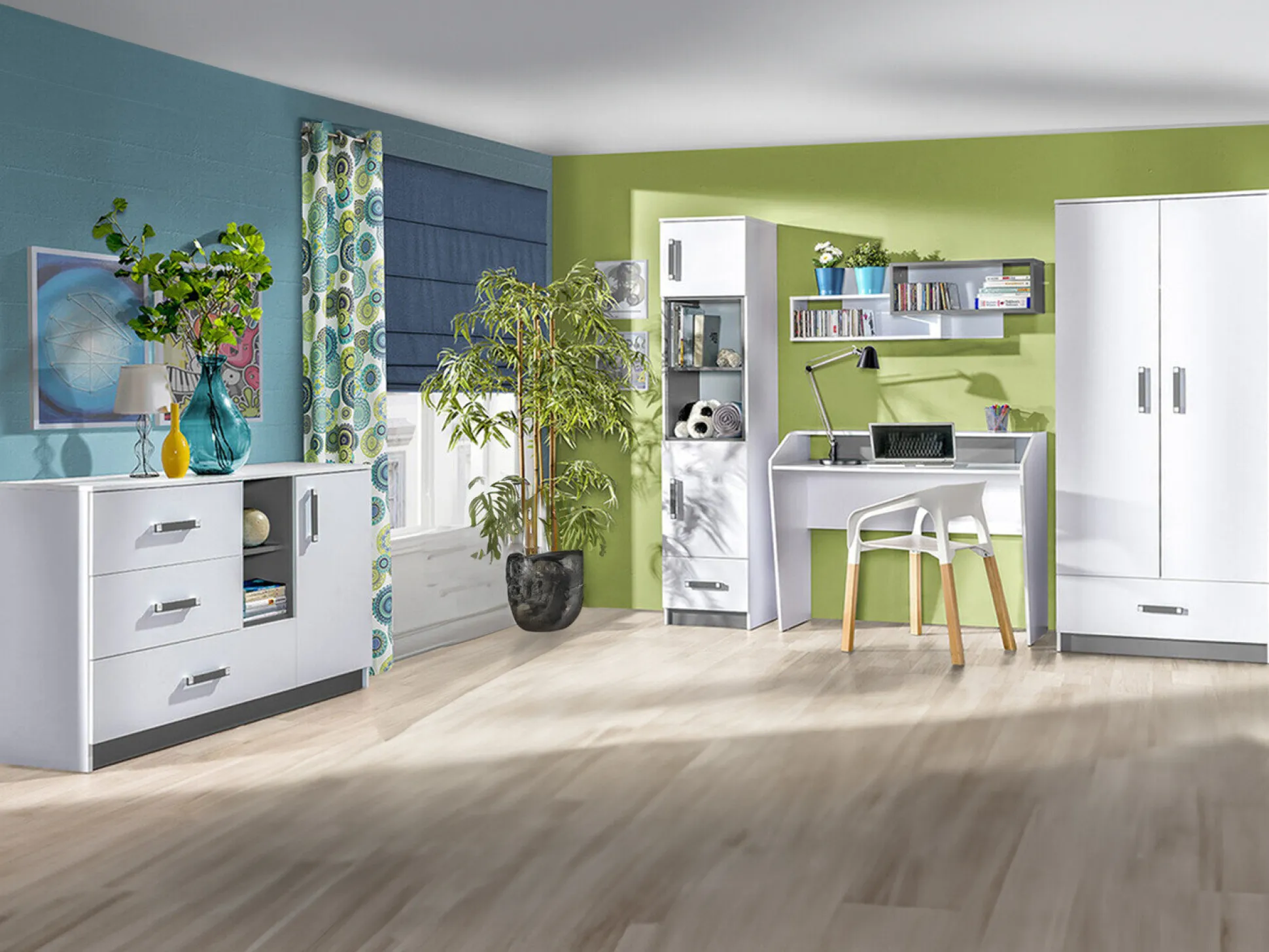 Børneværelsessæt Lorlare 118 (Hvid + Grå)