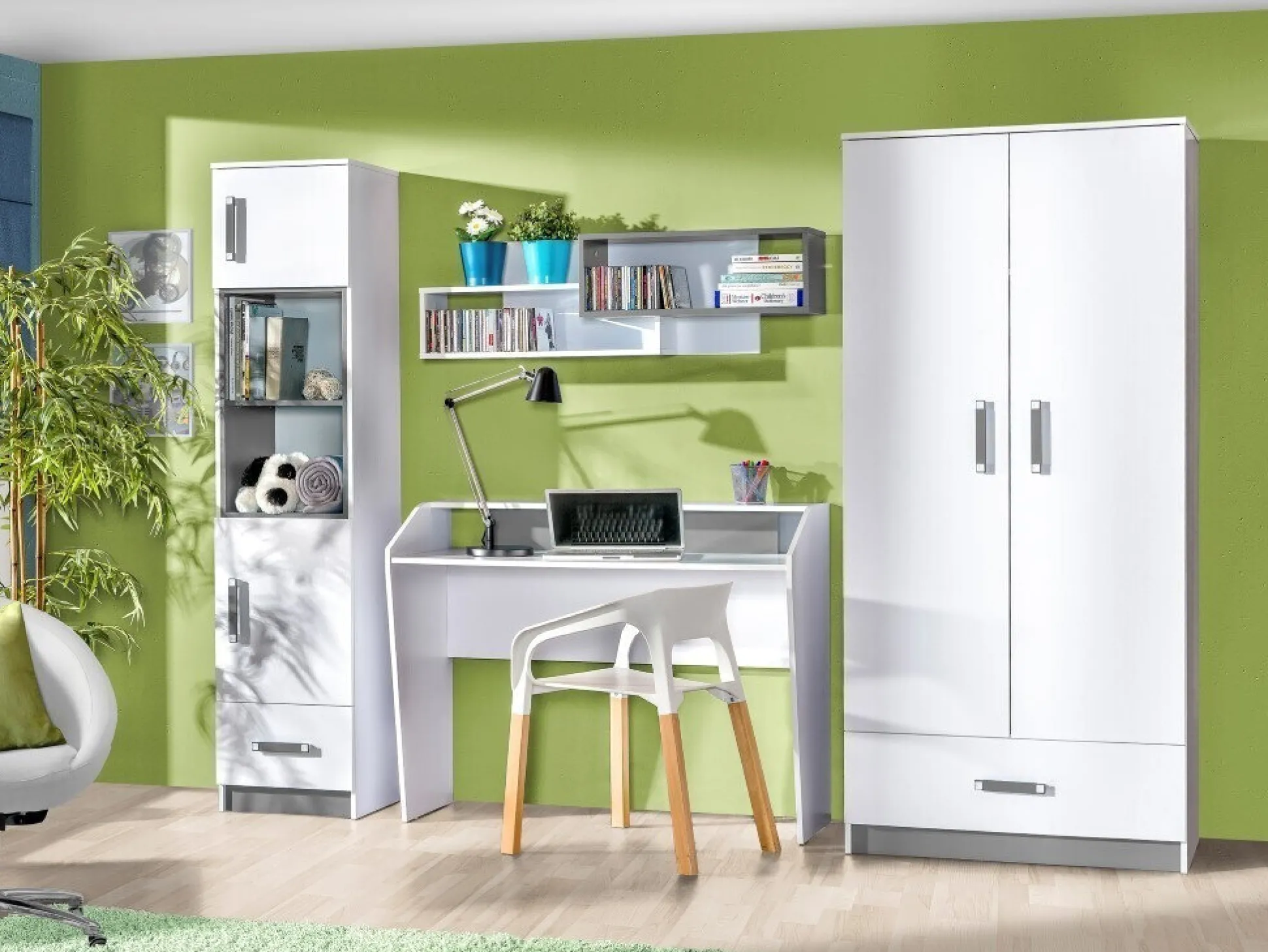 Børneværelsessæt Lorlare 100 (Hvid + Grå)