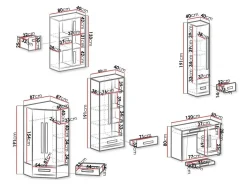 Børneværelsessæt Merevari 107 (Hvid + Glansfuld hvid + Grå)
